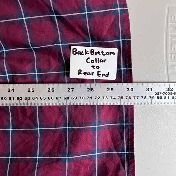 Fred Perry Plaid Cotton Button Down Long Sleeve Shirt - Men's Size XL - Red - Picture 9 of 9